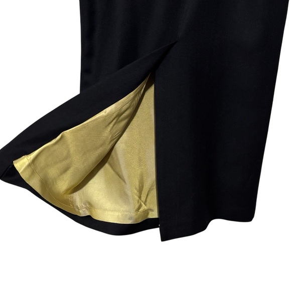 J. Peterman Faux Wrap Wool Skirt w/ Yellow Lining - Picture 5 of 6